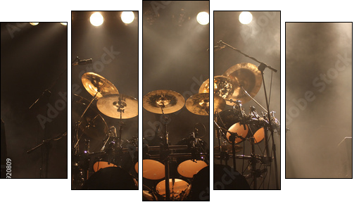 Set of drums on stage  - Obraz pięcioczęściowy, Pentaptyk