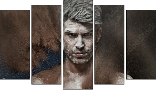 Conceptual portait of the sand man  - Obraz pięcioczęściowy, Pentaptyk