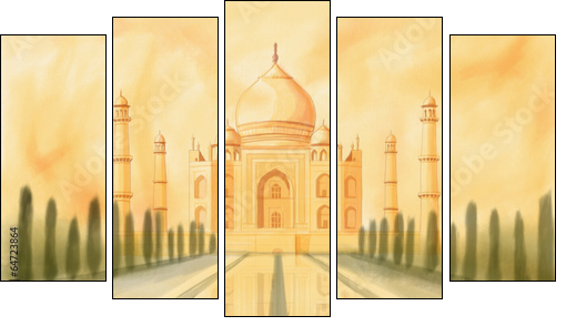 Taj Mahal India  - Obraz pięcioczęściowy, Pentaptyk
