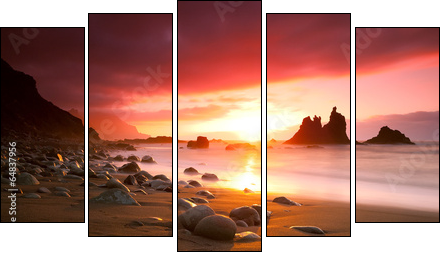 Teneriffa Sunset  - Obraz pięcioczęściowy, Pentaptyk