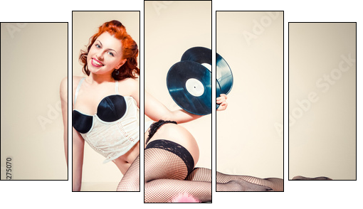 Pin-up girl. American style  - Obraz pięcioczęściowy, Pentaptyk