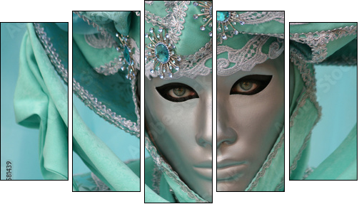 Beautiful clasical mask in Venice  - Obraz pięcioczęściowy, Pentaptyk