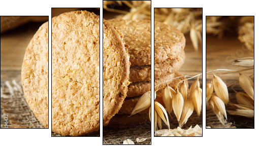 Oatmeal cookie  - Obraz pięcioczęściowy, Pentaptyk