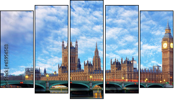 Rzut oka na panoramę Londynu - Obraz pięcioczęściowy, Pentaptyk