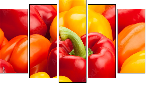 bell peppers  - Obraz pięcioczęściowy, Pentaptyk