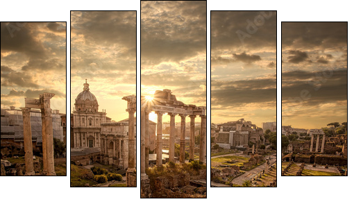 Famous Roman ruins in Rome, Capital city of Italy  - Obraz pięcioczęściowy, Pentaptyk