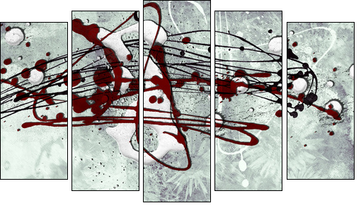 Grunge textured abstract background - collage  - Obraz pięcioczęściowy, Pentaptyk