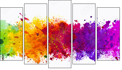 Abstract artistic watercolor splash background  - Obraz pięcioczęściowy, Pentaptyk