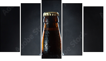 frozen  beer bottle  - Obraz pięcioczęściowy, Pentaptyk