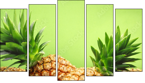 tropical pineapples  - Obraz pięcioczęściowy, Pentaptyk