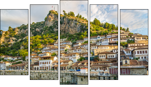 View at old city of Berat  - Obraz pięcioczęściowy, Pentaptyk