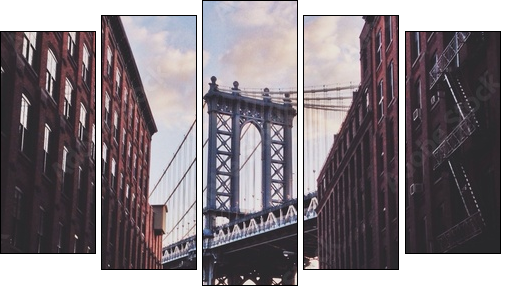 Manhattan bridge - Obraz pięcioczęściowy, Pentaptyk