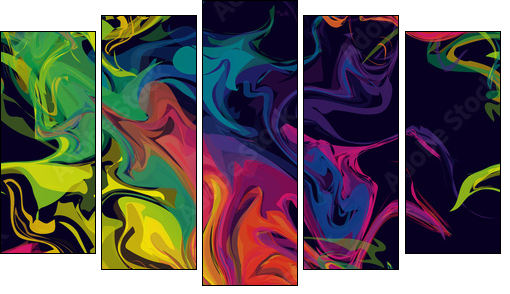 Seamless Background Colorful Stains of Paint  - Obraz pięcioczęściowy, Pentaptyk