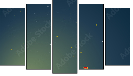 Night view  - Obraz pięcioczęściowy, Pentaptyk