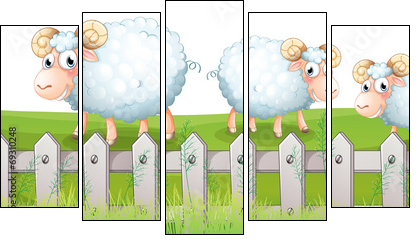 Three sheeps  - Obraz pięcioczęściowy, Pentaptyk