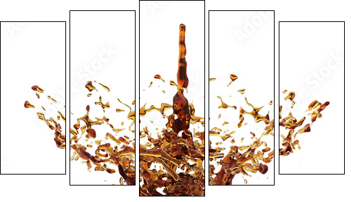 splash of liquid  - Obraz pięcioczęściowy, Pentaptyk