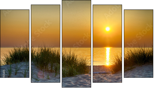 Sunset Over Lake Michigan  - Obraz pięcioczęściowy, Pentaptyk