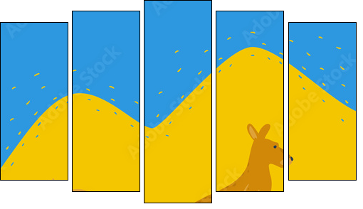 Australian Kangaroo Outdoors  - Obraz pięcioczęściowy, Pentaptyk
