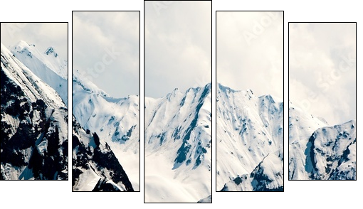 Mountainous landscape in Switzerland.  - Obraz pięcioczęściowy, Pentaptyk