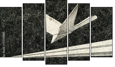 Paper airplanes  - Obraz pięcioczęściowy, Pentaptyk