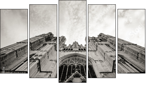 Cathedral of St. Michael view from the ground - b&w  - Obraz pięcioczęściowy, Pentaptyk