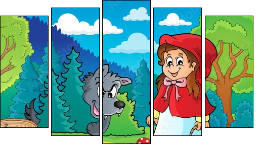 Fairy tale theme image 1  - Obraz pięcioczęściowy, Pentaptyk