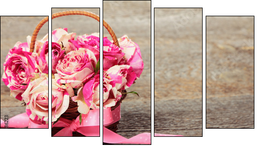 Bouquet of flowers - Obraz pięcioczęściowy, Pentaptyk