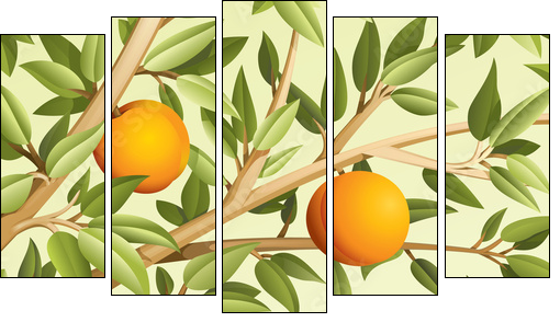 Peaches  - Obraz pięcioczęściowy, Pentaptyk