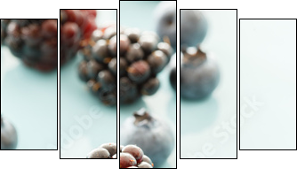 fresh berries  - Obraz pięcioczęściowy, Pentaptyk