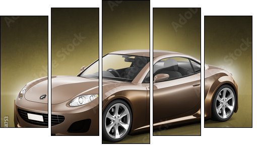 Comtemporary Car Elegance Vehicle Transportation Luxury  - Obraz pięcioczęściowy, Pentaptyk