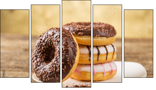 sweet donut  - Obraz pięcioczęściowy, Pentaptyk