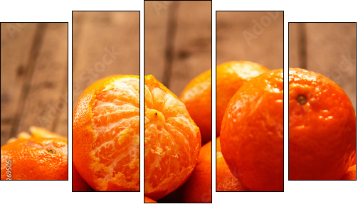 Fresh and sweet manadrins  - Obraz pięcioczęściowy, Pentaptyk