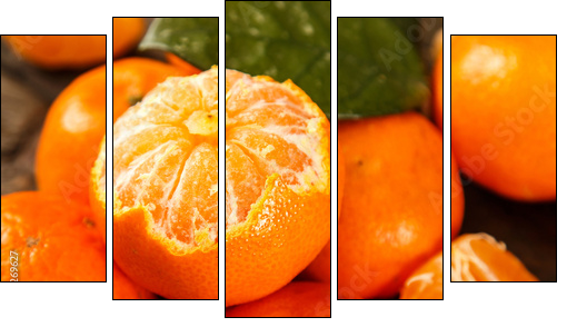 Fresh and sweet manadrins  - Obraz pięcioczęściowy, Pentaptyk