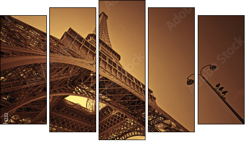 Paryż i żaby – Wieża Eiffela z perspektywy płaza
 - Obraz pięcioczęściowy, Pentaptyk
