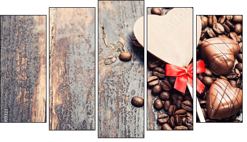 Coffee and chocolate  - Obraz pięcioczęściowy, Pentaptyk