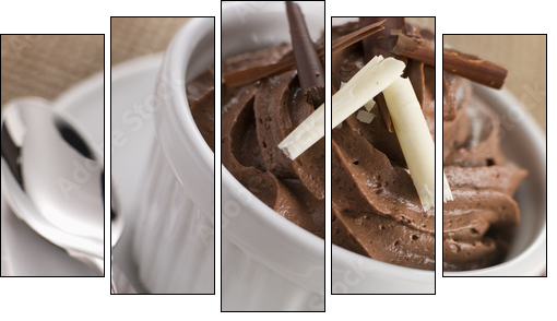 Mus czekoladowy – porządny deser na co dzień 
 - Obraz pięcioczęściowy, Pentaptyk