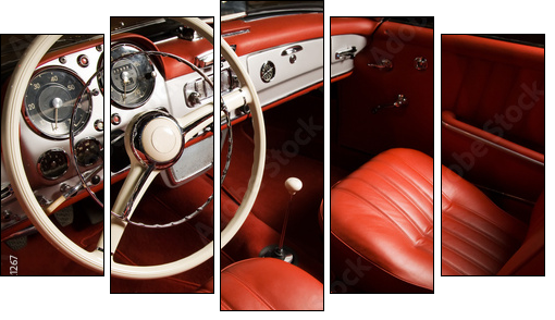 Klasyczna elegancja – wnętrze retro auta
 - Obraz pięcioczęściowy, Pentaptyk