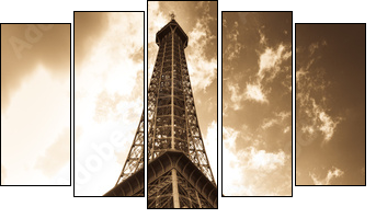 Paryż w chmurach - Obraz pięcioczęściowy, Pentaptyk