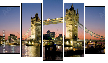 Tower Bridge Panorama
 - Obraz pięcioczęściowy, Pentaptyk