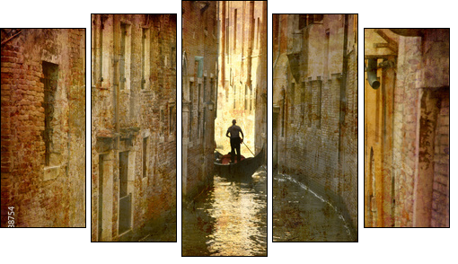 Wenecja – gondola malowana pędzlem
 - Obraz pięcioczęściowy, Pentaptyk