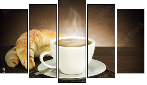 Kawa i croissant – zestaw śniadaniowy
 - Obraz pięcioczęściowy, Pentaptyk