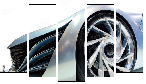 Angle view of the concept car  - Obraz pięcioczęściowy, Pentaptyk
