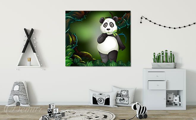 Panda-i-bambusowe-sniadanko-dla-dzieci-obrazy-demur