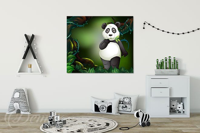 Panda-i-bambusowe-sniadanko-dla-dzieci-obrazy-demur