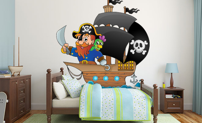 Morski-pirat-na-statku-bajkowe-dla-dzieci-naklejki-demur
